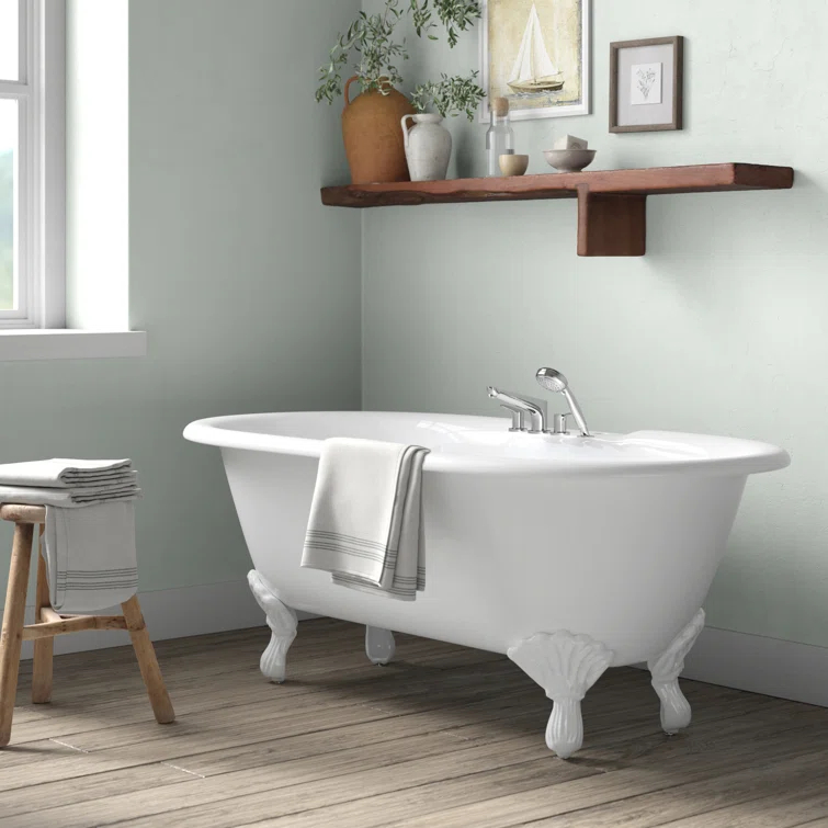 Kristin 61'' Soaking Cast Iron Bathtub