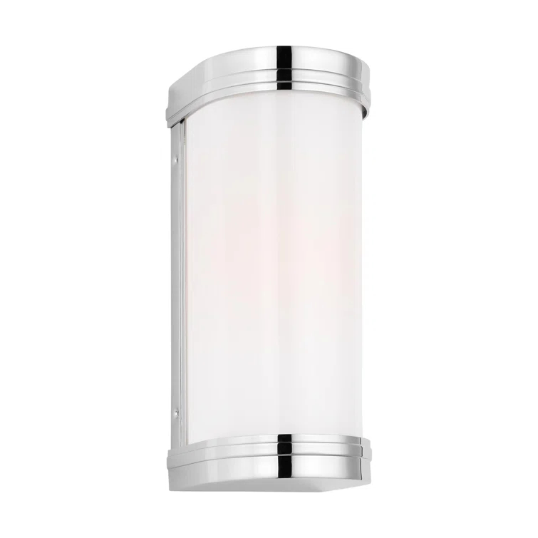 Ifran Contemporary Outdoor 12" Polished Nickel Bath Sconce