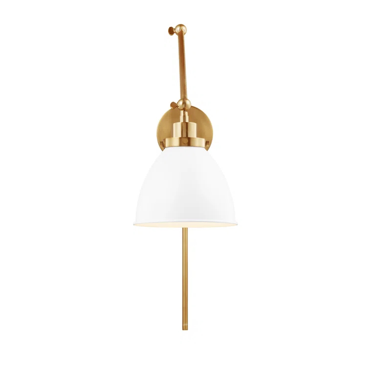 Single Light Steel Dimmable Armed Sconce