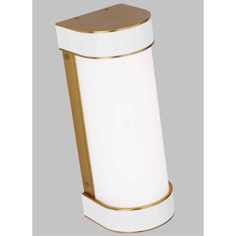 Monroe 12" Burnished Brass LED Vanity Light with Milk-White Glass