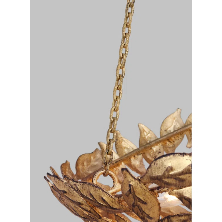 Antique Gild Glass Bowl Indoor/Outdoor Pendant Light