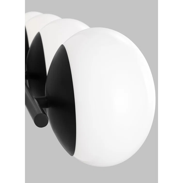Lune Aged Iron 4-Light Dimmable Vanity with Milk White Glass