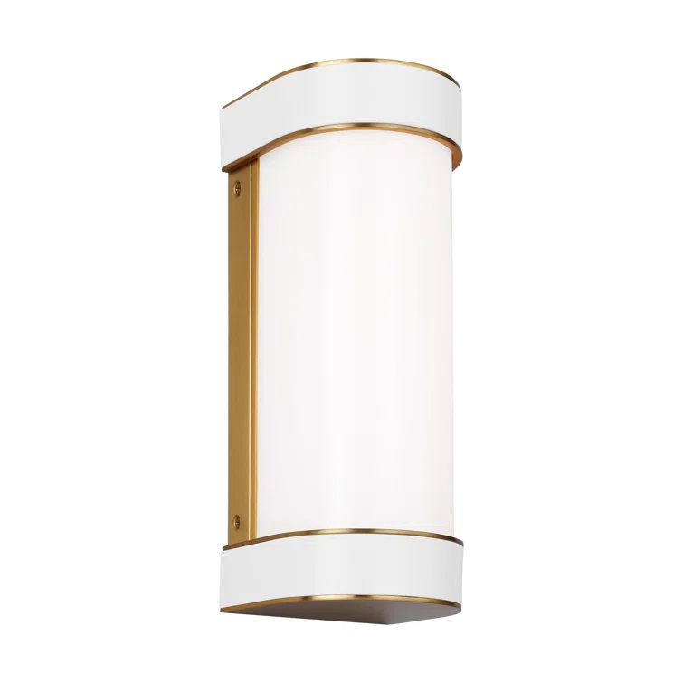 Monroe 12" Burnished Brass LED Vanity Light with Milk-White Glass