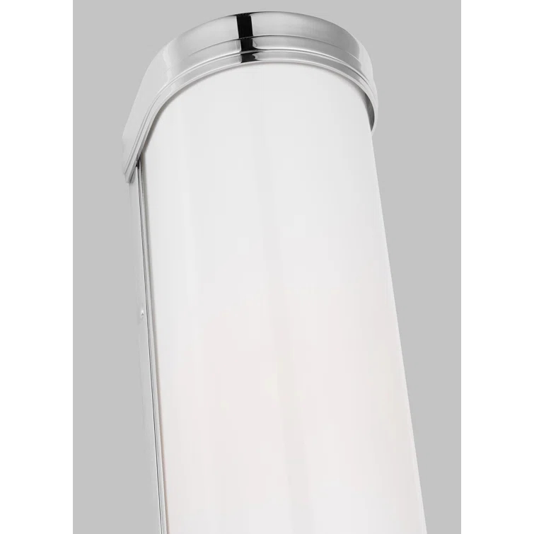 Sleek Polished Nickel Cylinder Bath Sconce, 24" Direct Wired