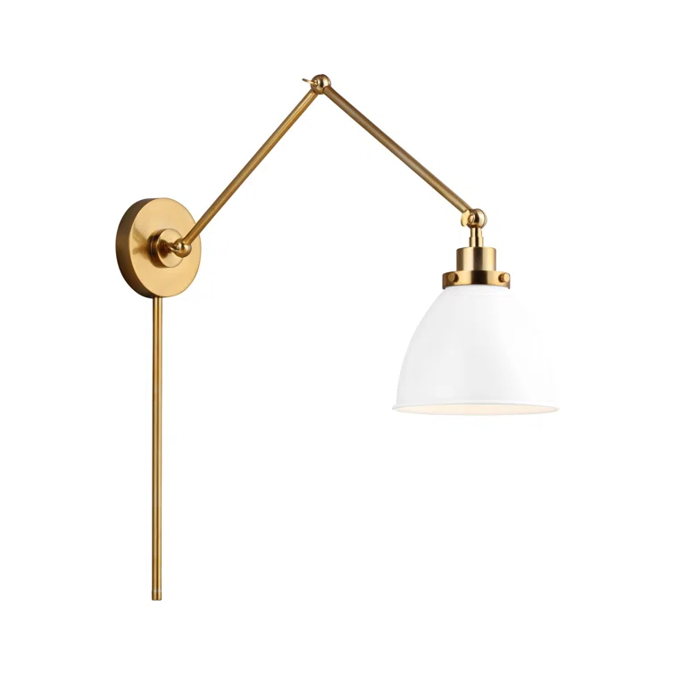 Single Light Steel Dimmable Armed Sconce