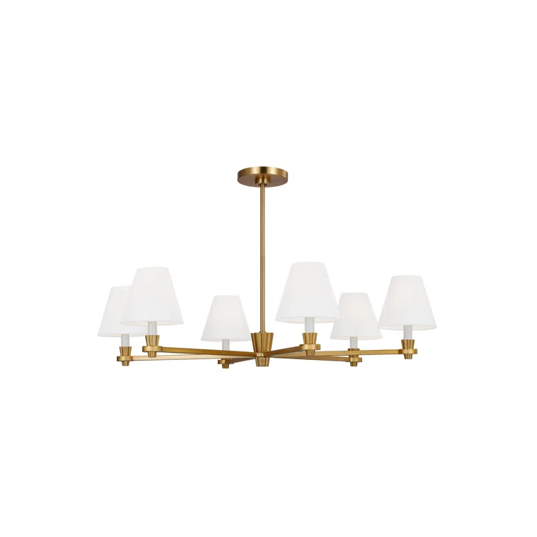 Paisley Burnished Brass 36" Modern Chandelier