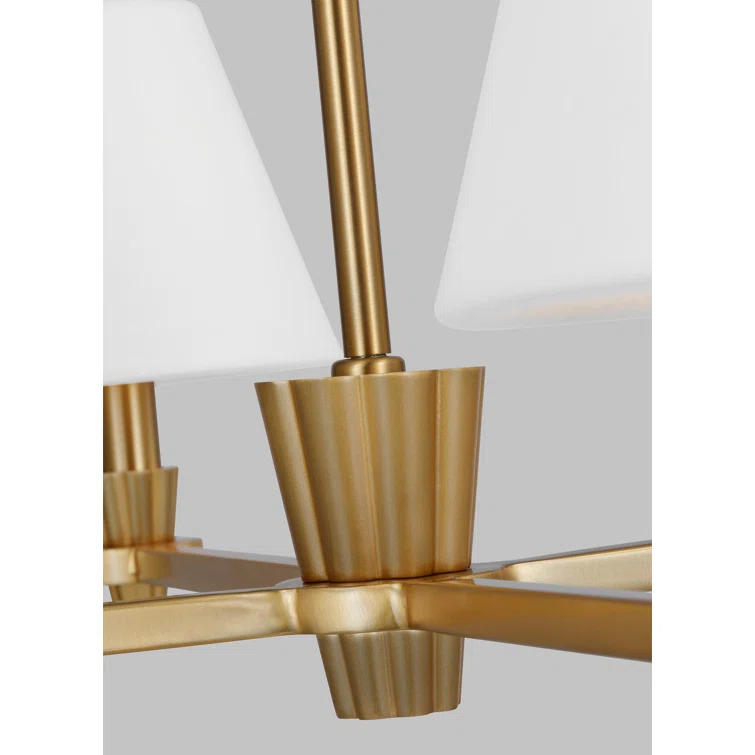 Paisley Empire Burnished Brass 28" Candle Chandelier