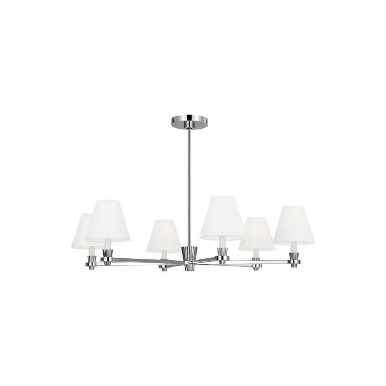 Paisley Empire Polished Nickel 6-Light Modern Chandelier