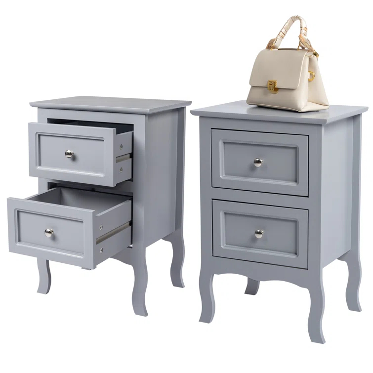 Authement 2 - Drawer Nightstand Storage Cabinet (Set of 2)