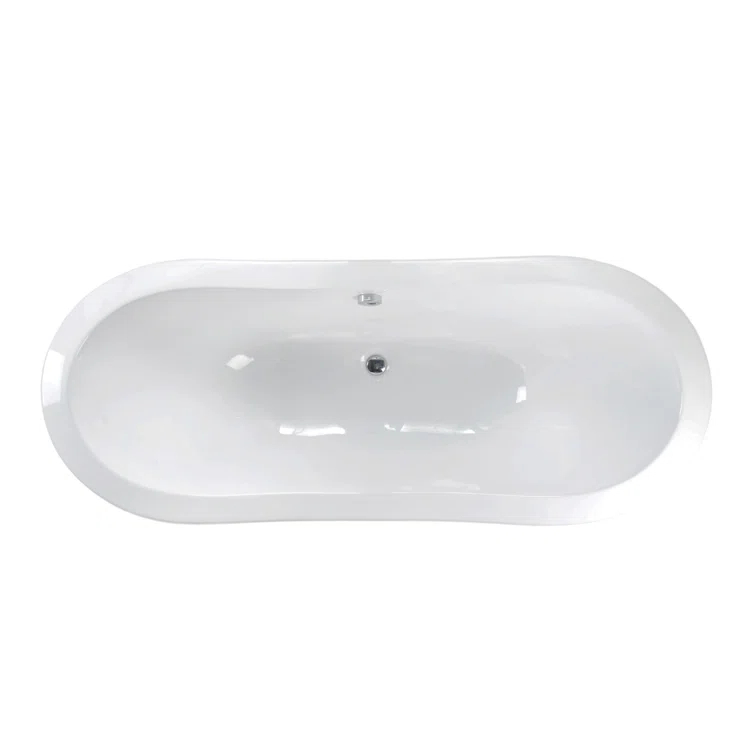 72'' x 30'' Freestanding Soaking Cast Iron Bathtub
