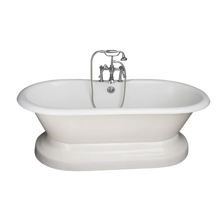 66'' x 30'' Freestanding Soaking Cast Iron Bathtub