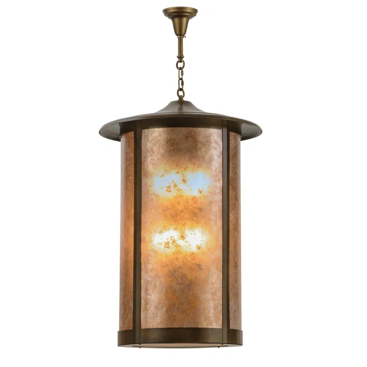 8 - Light Antique Copper Cylinder Pendant