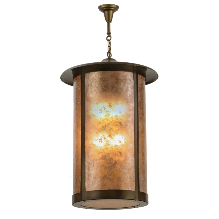 8 - Light Antique Copper Cylinder Pendant