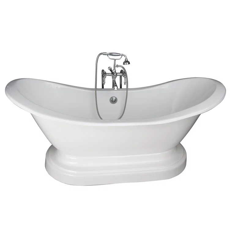 72'' x 30'' Freestanding Soaking Cast Iron Bathtub