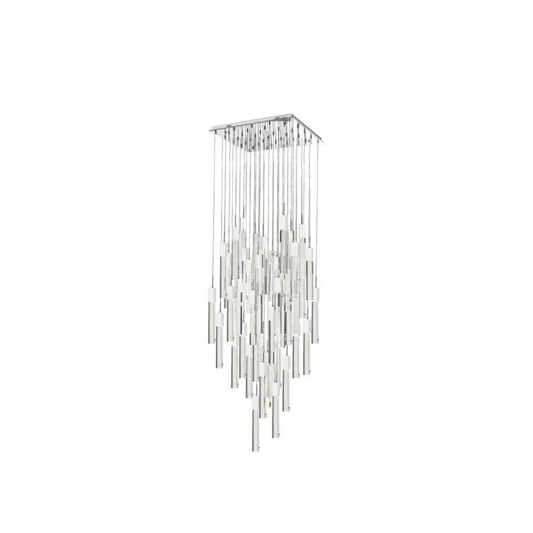 Large Polished Chrome Crystal LED Indoor/Outdoor Chandelier