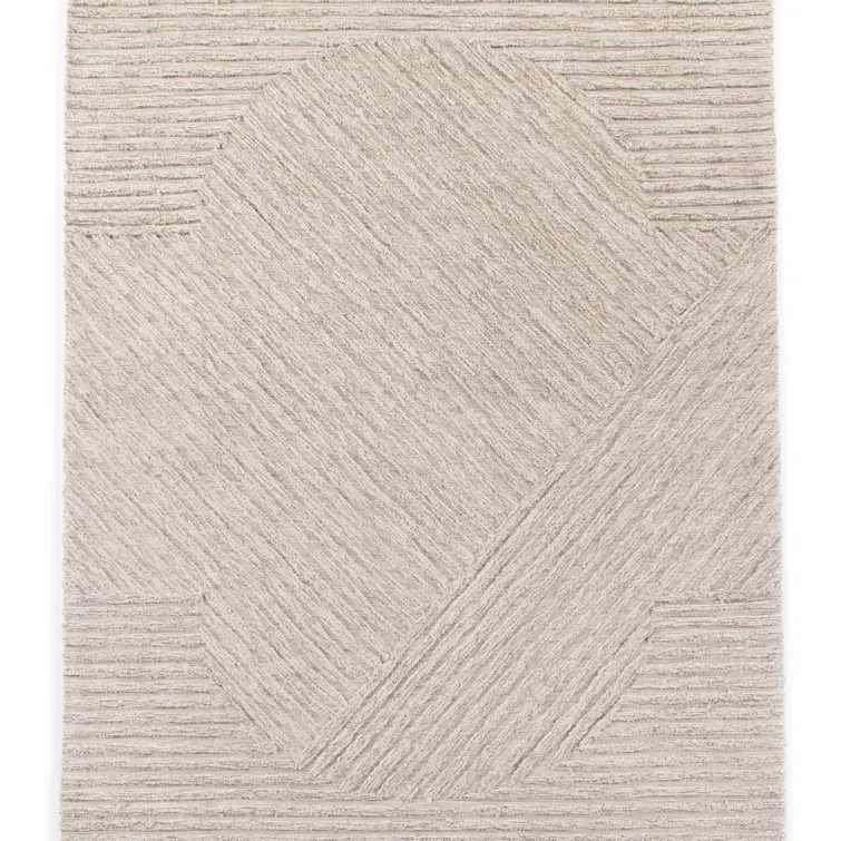 Heathered Beige 9' x 12' Handmade Wool Area Rug