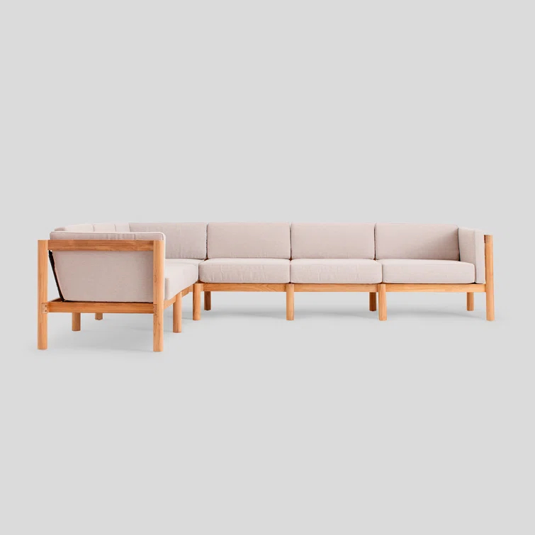 Haven Teak 6 - Person Modular Patio Conversation Sets with Cushions