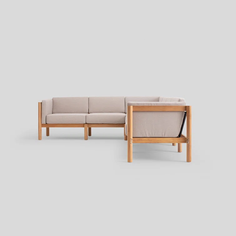 Haven Teak 6 - Person Modular Patio Conversation Sets with Cushions