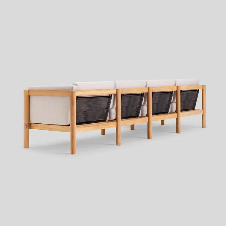 Haven Teak 6 - Person Modular Patio Conversation Sets with Cushions