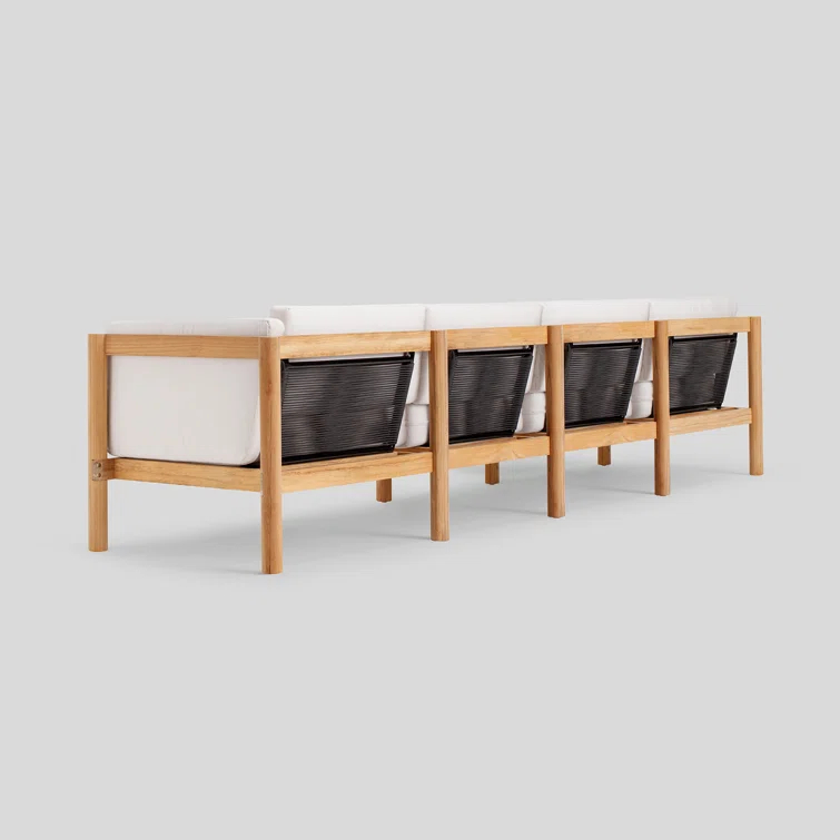 Haven 6-Piece U-Shaped Teak Outdoor Sectional with Sunbrella Cushions