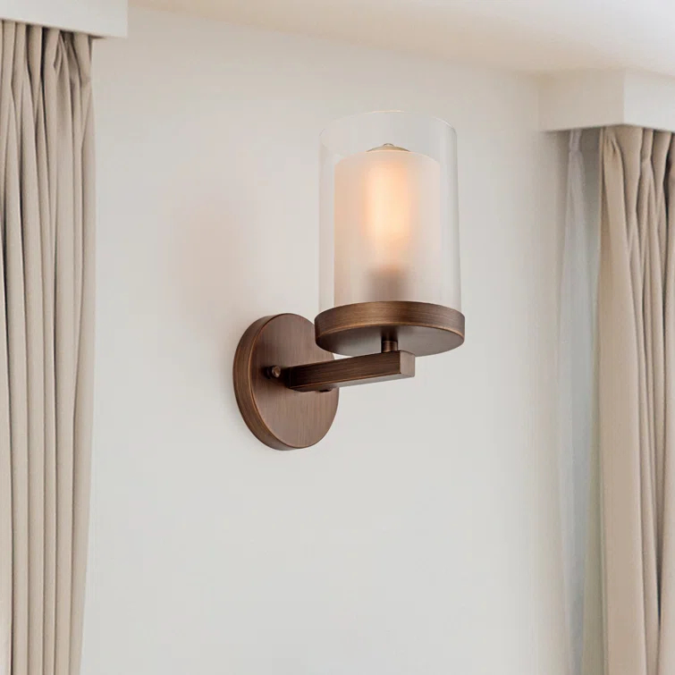 Vintage 1 Light Wall Lights, Farmhouse Porch Wall Lamp, Indoor Wall Sconces with Glass Shade