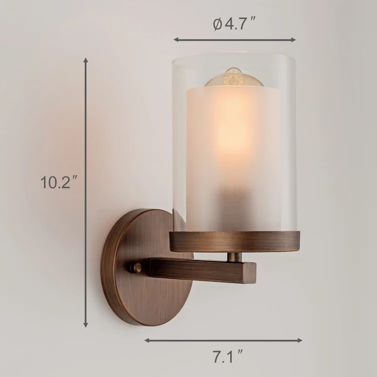 Vintage 1 Light Wall Lights, Farmhouse Porch Wall Lamp, Indoor Wall Sconces with Glass Shade