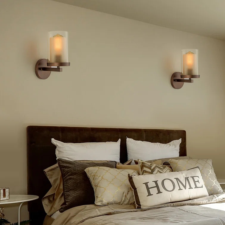 Vintage 1 Light Wall Lights, Farmhouse Porch Wall Lamp, Indoor Wall Sconces with Glass Shade