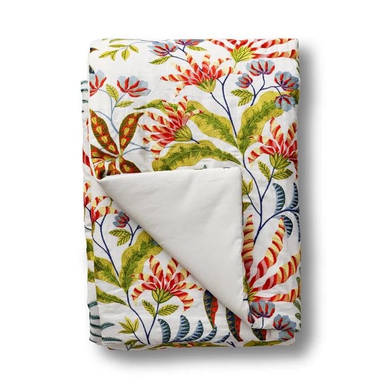 Black Cotton Reversible Throw with Polyester Fill