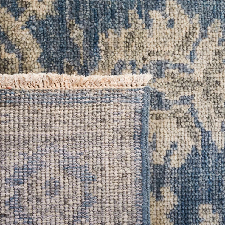 Oriental Hand-Knotted Blue / Grey Area Rug