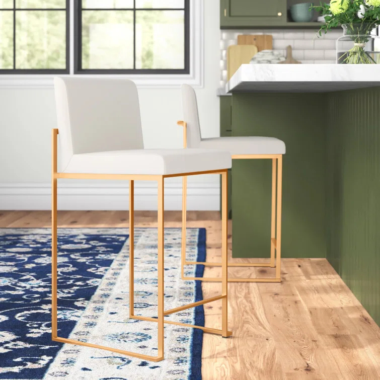 Rego Upholstered Counter Stool with Metal Frame