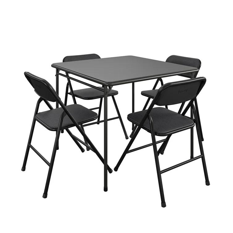 COSCO COSCO 5-Piece Folding Fabric Dining Set & 34" Vinyl Card Table