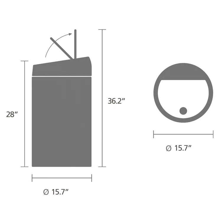 Brabantia Touch Top Trash Can 16 Gallon