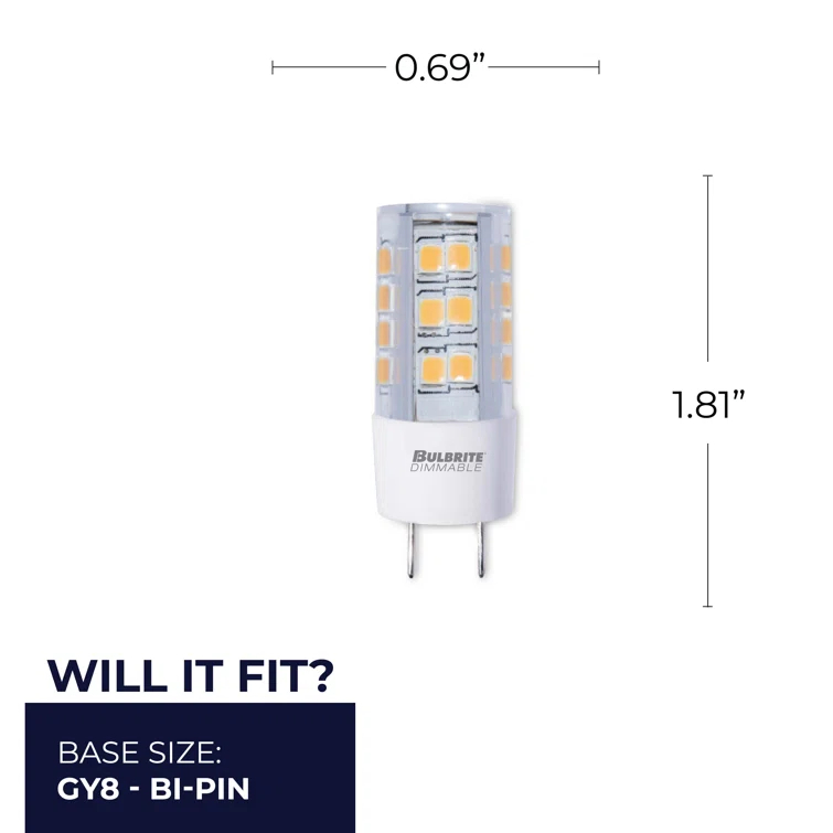 40 Watt Equivalent T4 G8/Bi-pin Dimmable 2700K LED Bulb