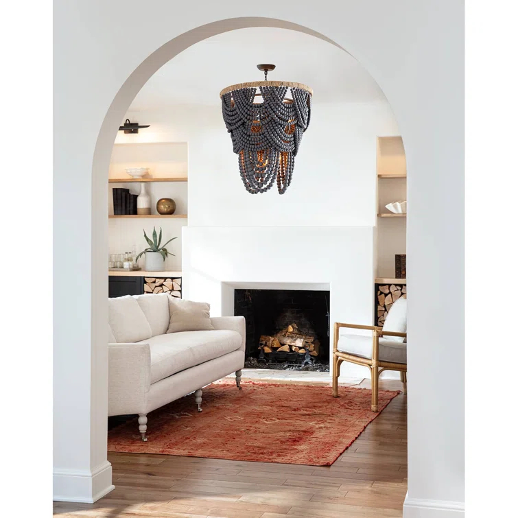 Southern Living Lorelei Wood Bead Chandelier