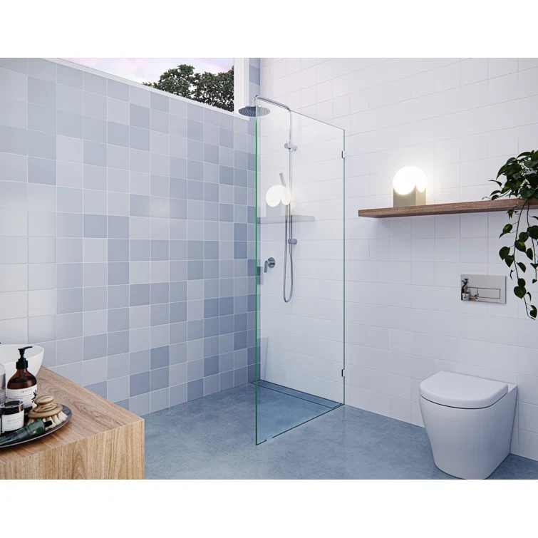 Vela 30 in. x 78 in. Fully Frameless Single Fixed Shower Panel