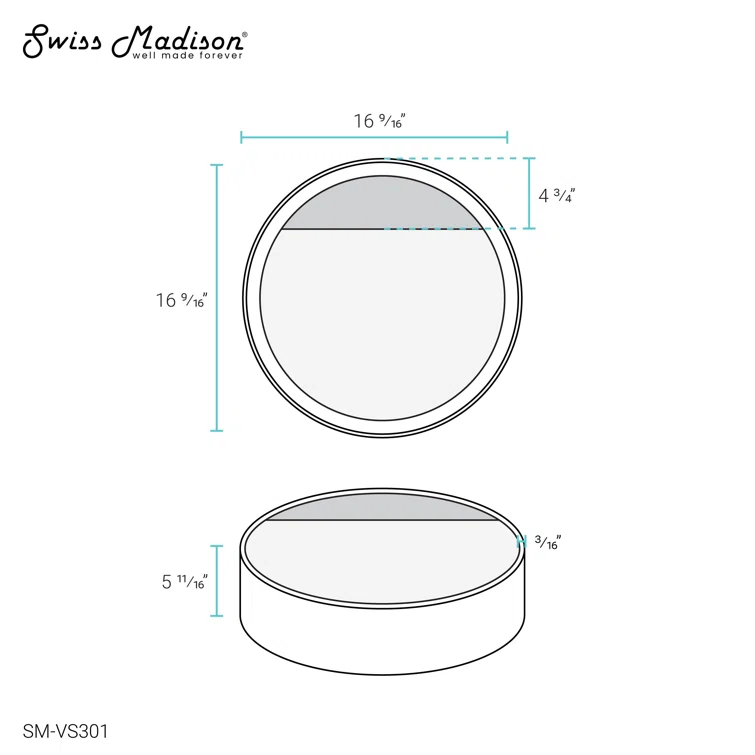 Beau 16.5" Round Vessel Bathroom Sink