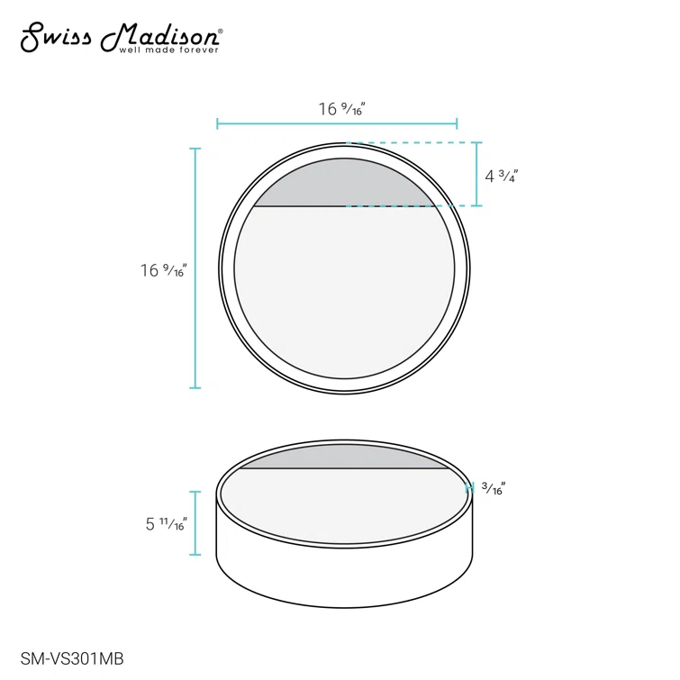 Beau 16.5" Round Vessel Bathroom Sink