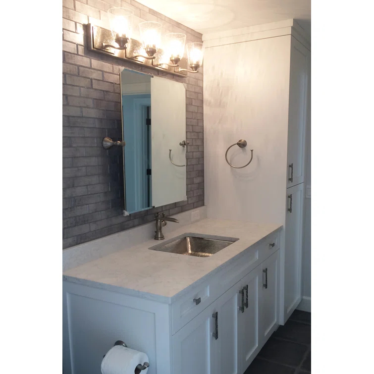 19" Rectangle Under Counter Hammered Copper Bathroom Sink