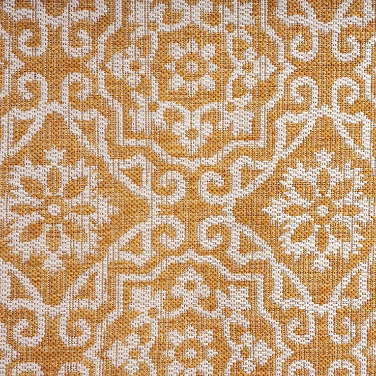 Nicole Miller New York Patio Country Danica Geometric Indoor/Outdoor Area Rug, Yellow/White