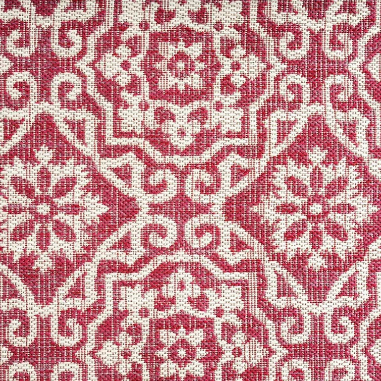 Nicole Miller New York Patio Country Danica Geometric Indoor/Outdoor Area Rug, Pink/Ivory