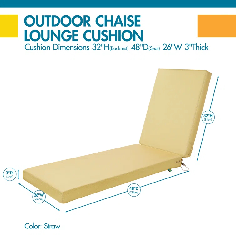 Patio Cushion for Outdoor Chaises