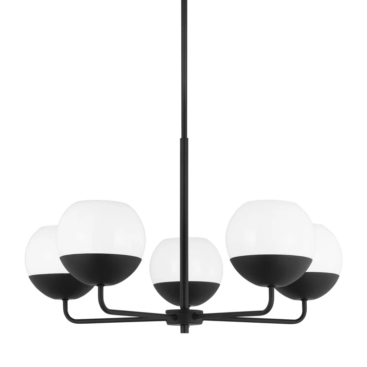 Generation Lighting Alvin 5 -Light Black Modern/contemporary For Use in Dining Rooms, Foyers, Kitchens, Living Rooms Chandelier
