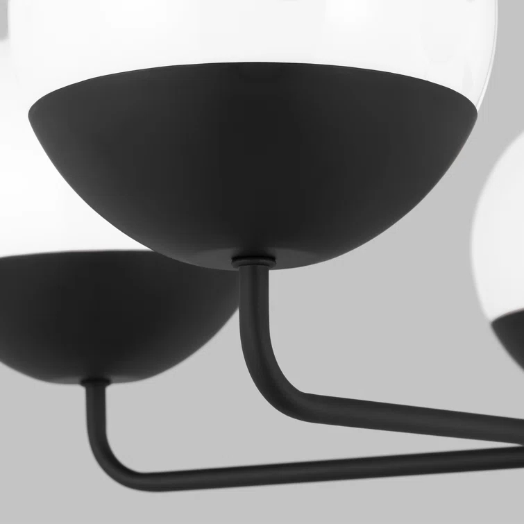 Generation Lighting Alvin 5 -Light Black Modern/contemporary For Use in Dining Rooms, Foyers, Kitchens, Living Rooms Chandelier