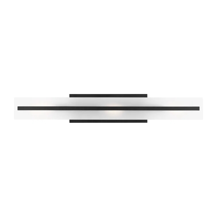 Midnight Black Satin Etched Glass 3-Light Vanity Fixture