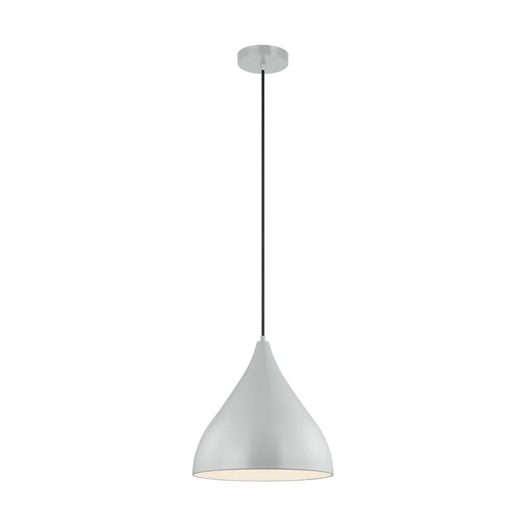 Oden Matte Grey Nickel Glass Indoor/Outdoor Pendant Light