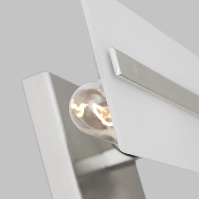 Modern Brushed Nickel 2-Light Bath Vanity with Satin Etched Glass