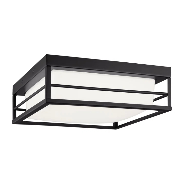 Generation Lighting Dearborn 1.0 -Light 12.0-in Matte Black Flush Mount Light