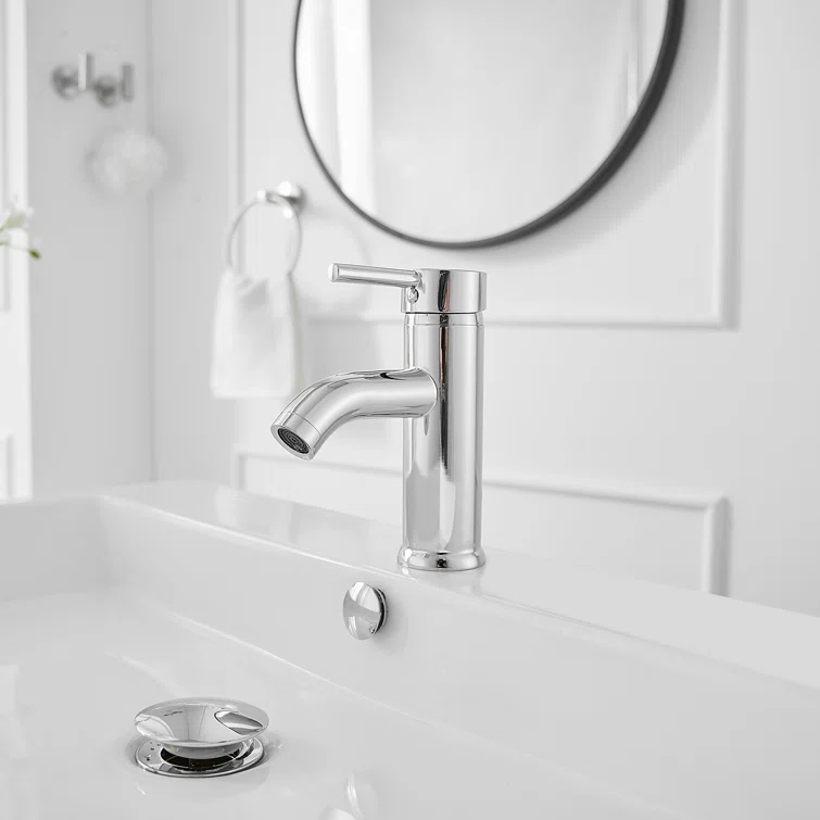 Single-Hole Single-handle Bathroom Faucet with Drain Assembly
