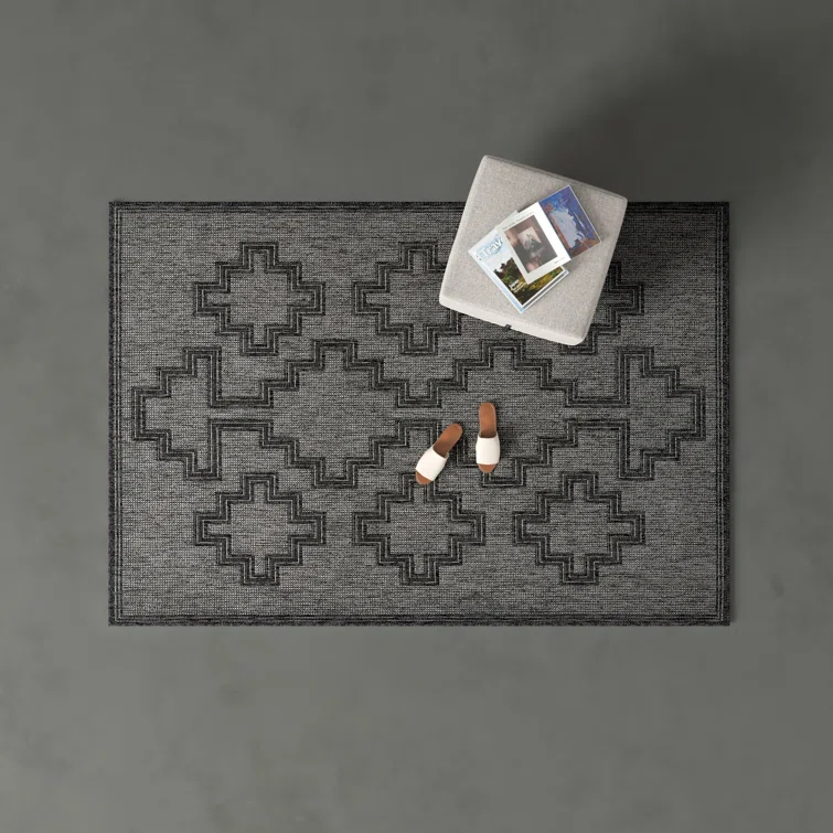 Ava Moroccan Charcoal Indoor / Outdoor Area Rug