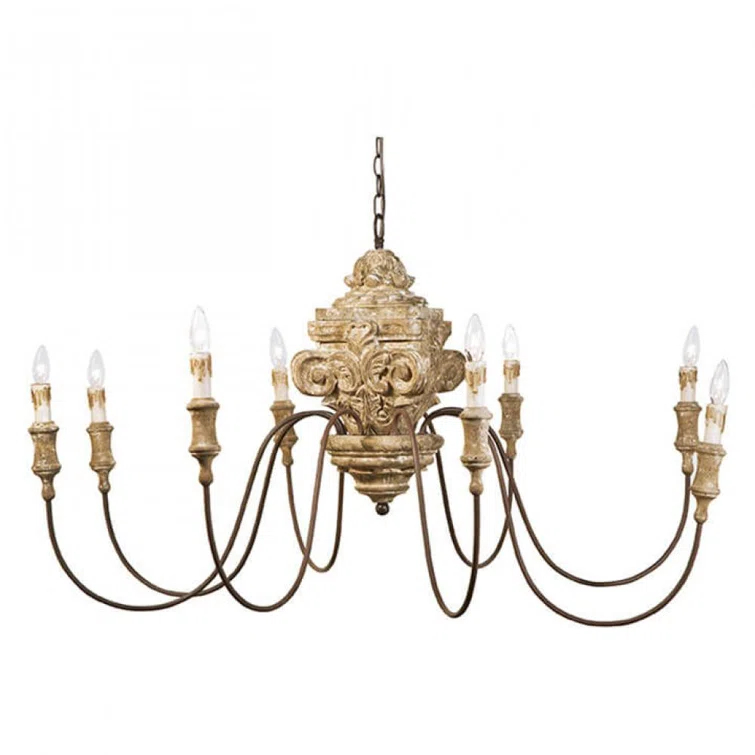 Wood Carved Chandelier